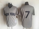 New York Yankees #7 Mickey Mantle Gray Mitchell And Ness Throwback Stitched Baseball Jersey,baseball caps,new era cap wholesale,wholesale hats